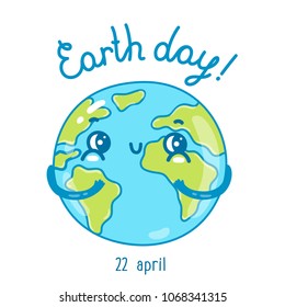 It's my Day! Sweet cartoon greeting card with Earth day