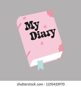 My dear diary cartoon vector illustration isolated on white