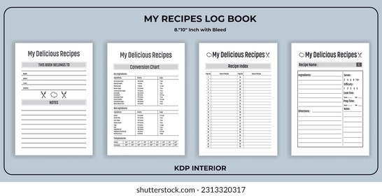 My Delicious Recipes Note Book Template