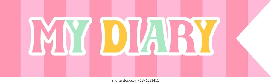 My Diary Bookmark Stripe Vector Illustration