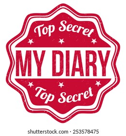 My diary grunge rubber stamp on white background, vector illustration