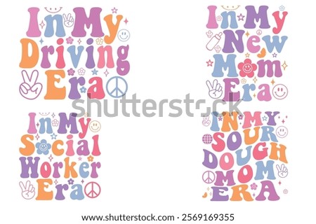In My Driving Era, In My New Mom Era, In My Social Worker Era, in my sourdough mom era retro T-shirt