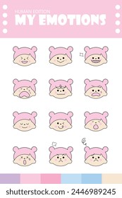 My emotions journal - emoticon doodle art, cute  emoticon illustration, face expression