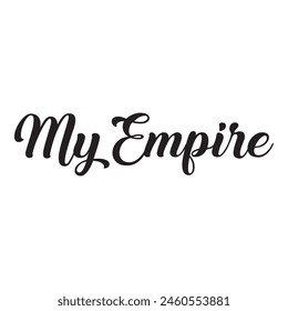 my empire text on white background.