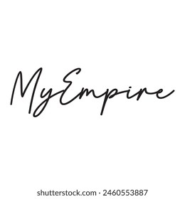 my empire text on white background.