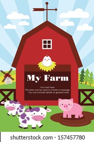 my farm card design. vector illustration