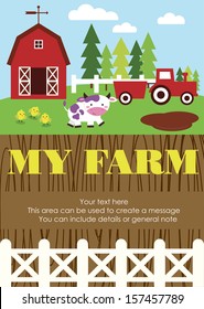 my farm card design. vector illustration