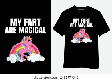 My Farts Are Magical Funny Unicorn Fart T-Shirt Design