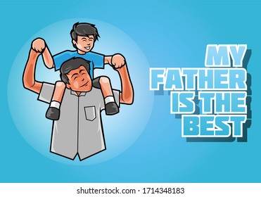 my father is the best  conceptual design illustration vector