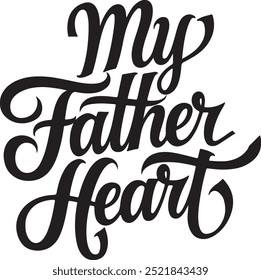 my father heart silhouette vector style