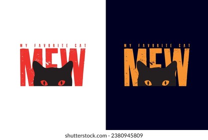 My favorite cat meow, cat t-shirt design