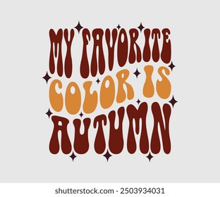 Mi color favorito es otoño, camiseta de otoño, camiseta divertida de Acción de Gracias de otoño diseño de camiseta de calabaza, diseño de otoño, Diseños de calabaza