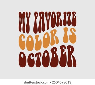 Mi color favorito es octubre, camiseta de otoño, camiseta divertida de Acción de Gracias de otoño, diseño de camiseta de calabaza, diseño de otoño, Diseños de calabaza