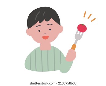 My favorite mini tomatoes
Image illustration of a boy who likes vegetables