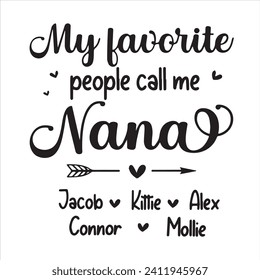 my favorite people call me nana background inspirational positive quotes, motivational, typography, lettering design