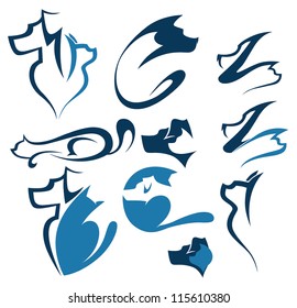 my favorite pet, vector collection of animals symbols