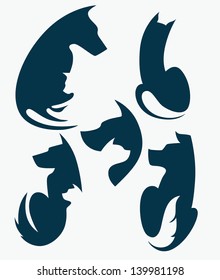 my favorite pet, vector collection of animals silhouettes