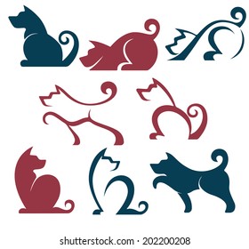 my favorite pet, vector collection of dogs symbols