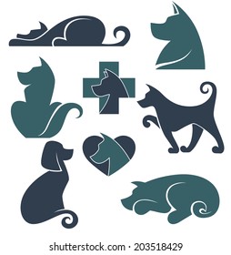 my favorite pet, vector collection of dogs symbols