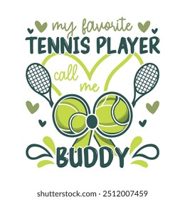 My favorite tennis player buddy bow, tennis ball bow design