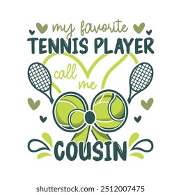 My favorite tennis player cousin bow, tennis ball bow design