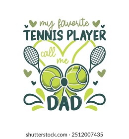 My favorite tennis player dad bow, tennis ball bow design