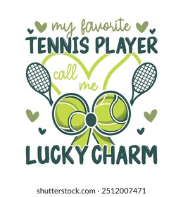My favorite tennis player lucky charm bow, tennis ball bow design
