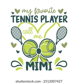 My favorite tennis player mimi bow, tennis ball bow design