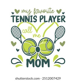 My favorite tennis player mom bow, tennis ball bow design