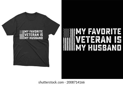 Mi veterano favorito es mi marido T-Shirt Vector Design