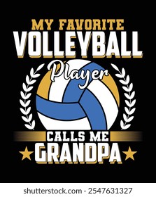 My Favorite Volleyball Player Calls Me Grandpa Eps Cut File.