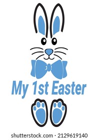My first (1) Easter - hand drawn modern calligraphy design vector illustration. Perfect for advertising, poster, announcement or greeting card. Beautiful Letters.