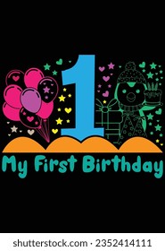
My First Birthday Art Desing File eps cut file for cutting machine