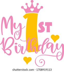 My First Birthday, Crown, Girl Party