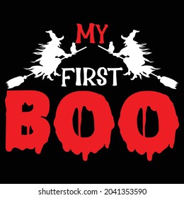 
my first boo halloween t shirt design