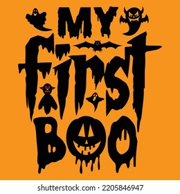 My first boo, Halloween t-shirt design