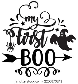 My first boo Happy Halloween shirt print template, Pumpkin Fall Witches Halloween Costume shirt design