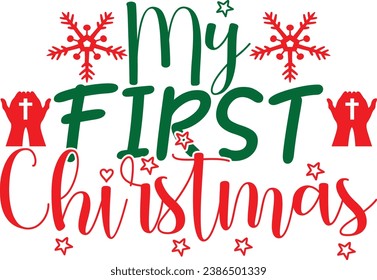 Meine ersten Weihnachten, Design und Vektordatei.