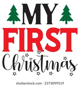 My First Christmas Design Vectors File.
