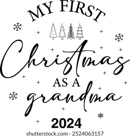 My First Christmas As a Grandma 2024  -  Ornament Bundle, First Christmas 2024  Bundle, Baby's First Christmas 2024 