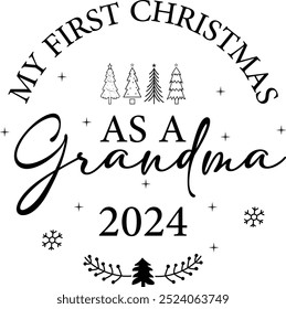 My First Christmas As a Grandma 2024  -  Ornament Bundle, First Christmas 2024  Bundle, Baby's First Christmas 2024 