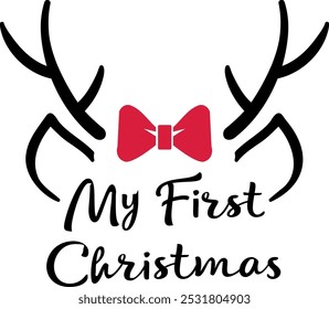 My First Christmas Graphic Design, Vector Illustration