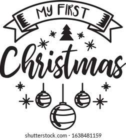 My First Christmas Christmas Greeting in a Banner