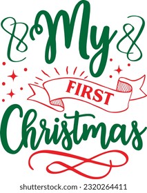 my first christmas svg, Dog Christmas svg design, pet Christmas svg file