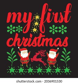 my first Christmas t shirt design, vector file.