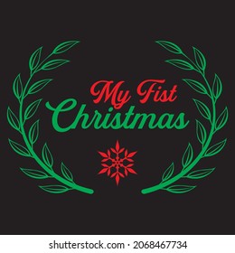 my first christmas t shirt design, vector file.