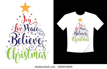 My first Christmas vector illustration. Brush calligraphy white background. Hand drawn lettering t-shirt, mug, gifts.