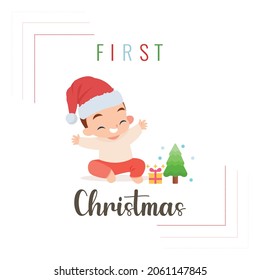 My first Christmas. Vector illustration design.