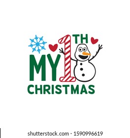 my first christmas vector christmas winter holiday pun theme for print template