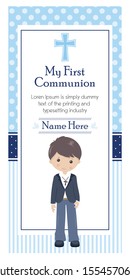 My first communion boy. Invitation design for a boy's communion